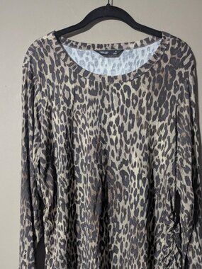 Simply Vera   verawang 1X leopard long sleeve top
